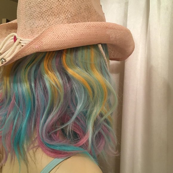 ADORABLE vintage cotton candy pink cowboy hat with hello kitty and crystals! - Picture 7 of 10